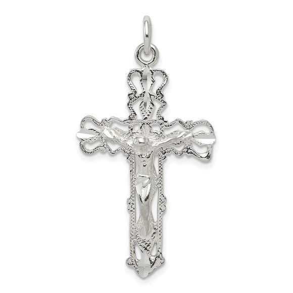 Million Charms 925 Sterling Silver Crucifix Necklace Charm Pendant - Picture 1 of 4